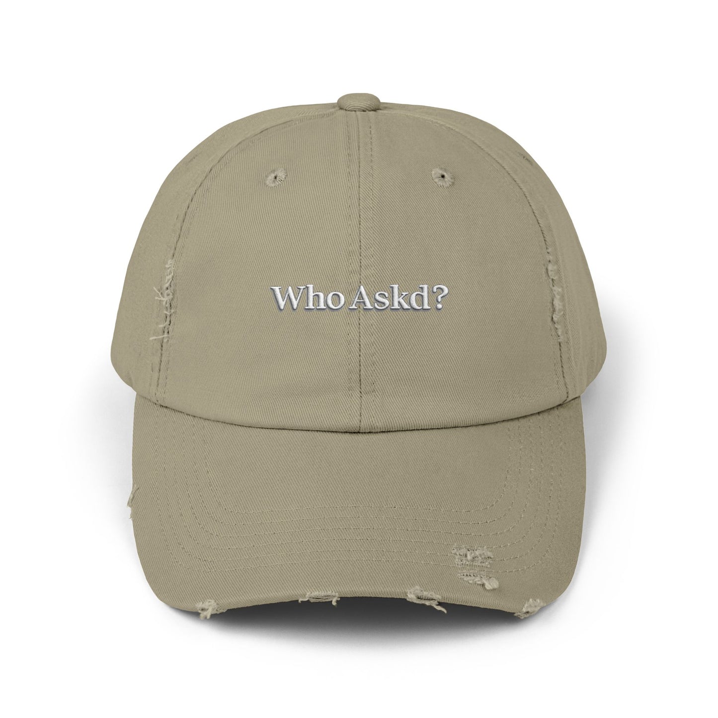 Who Askd? Distressed Cap